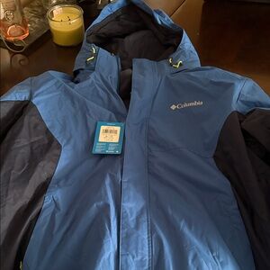 Columbia Blue and Black Hooded Jacket